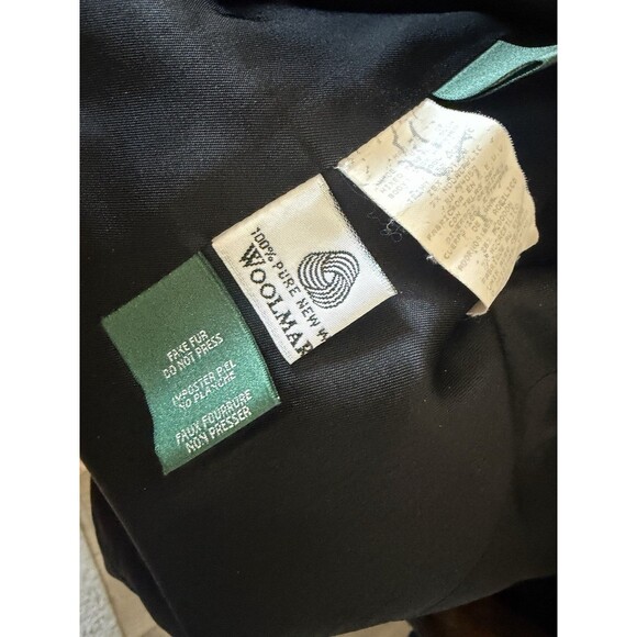 VTG Lauren Ralph Lauren Blazer Coat Worsted Wool Black Lined Faux Fur Collar Sz8 - Picture 6 of 9